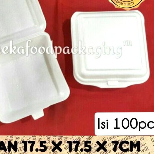 ♔ GOJEK ONLY-Styrofoam/sterofoam/gabus nasi/kotak makan TF-3 polos ➯