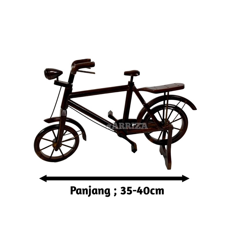 Hiasan Miniatur  Sepeda Kuno / Pajangan Miniatur Sepeda Kuno / Miniatur Kayu / Pajangan Kayu / Hiasan Pajangan Becak Dari Kayu Jati Asli