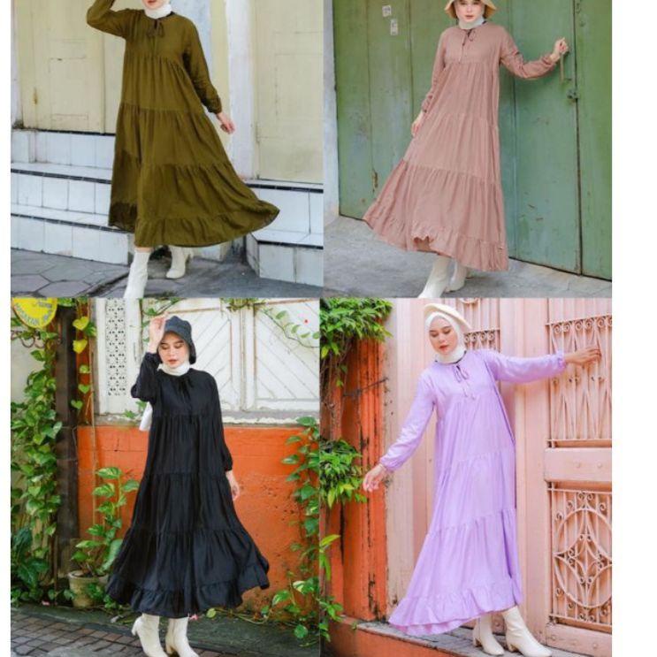 SOJIN MIDI DRESS RAYON PREMIUM MIDI DRESS WANITADRESS MUSLIM {TV.02Jl22ᴮ}