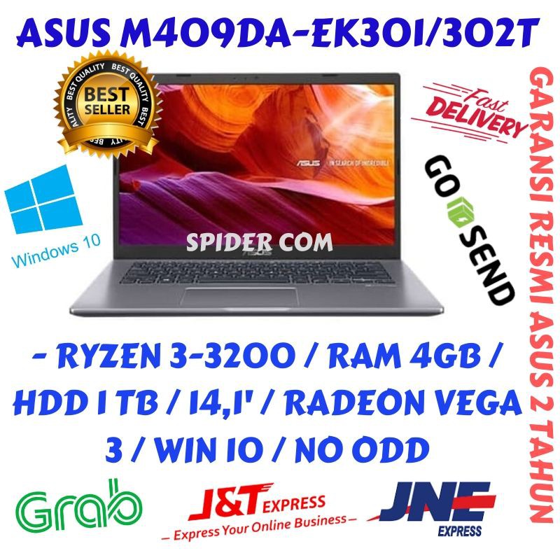 ASUS M409DA EK301T-Ryzen 3 3200U-4GB-1TB-VGA Radeon Vega 3-WIN10