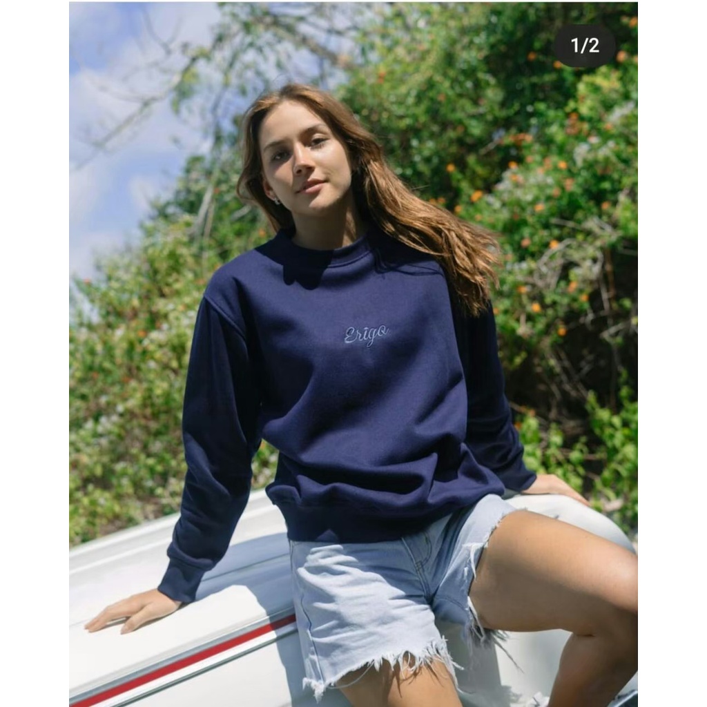 Erigo Crewneck  Apparel Unisex/Sweater Erigo PRIA WANITA/NEW HIJAU ARMY