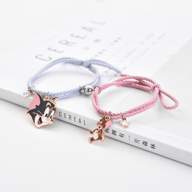 2 Buah/Sepasang Magnet Gelang Karet Multilayer Desain Kuromi Cinnamoroll Gelang Magnet Pria Dan Wanita Gelang Magnet/1 Pasang Gelang