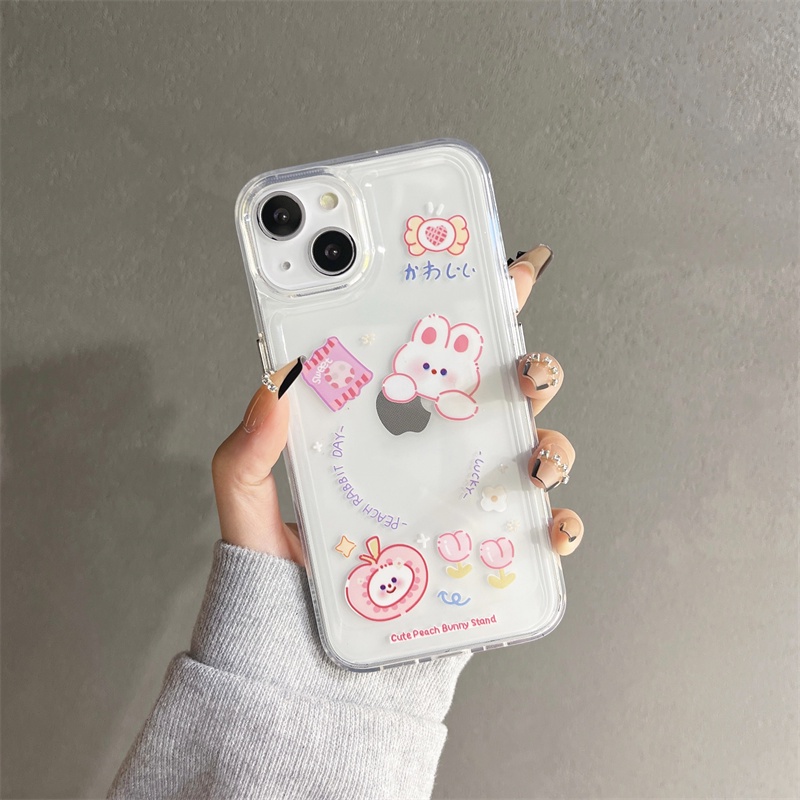 Soft case Transparan Motif Hewan Ayam Dan Kelinci Untuk iphone 11 12 13 pro max x xs xr xsmax 7 8 plus