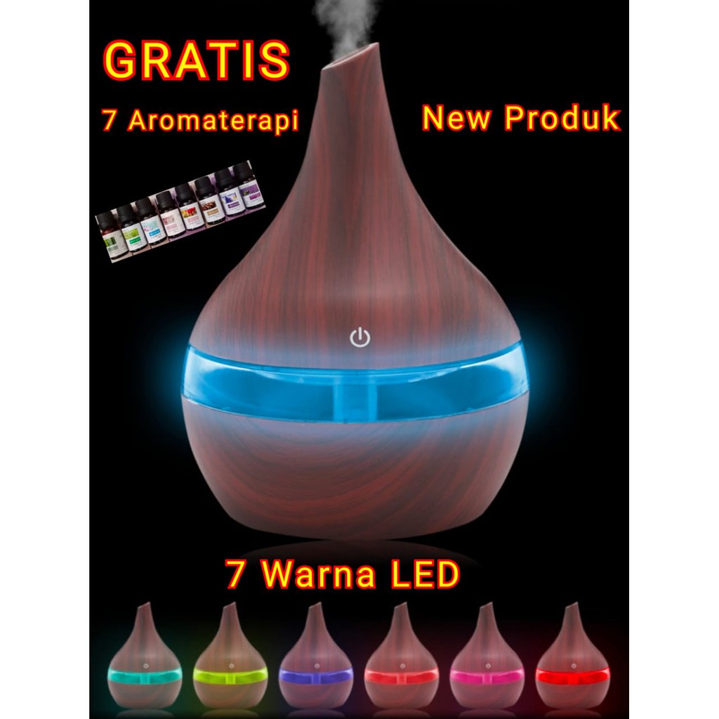 GRATIS 7 OIL - Ultrasonic Difuser Aromaterapi / Air Humidifer Aromatherapy Diffuser / Pelembab udara