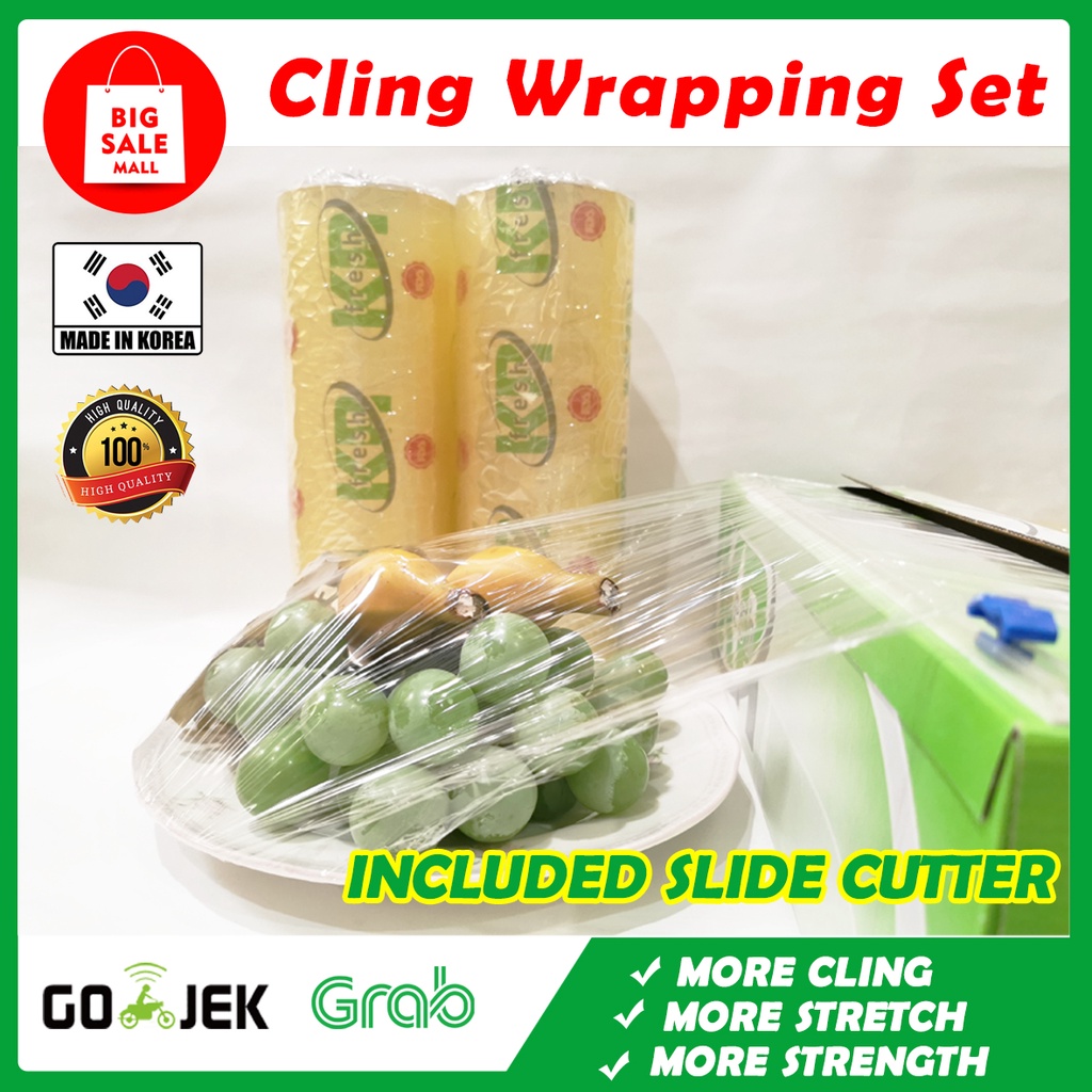 Plastik Wrap JUMBO FOOD GRADE Food Wrapping Makanan Sealer KR FRESH WARAP / SATUAN SET