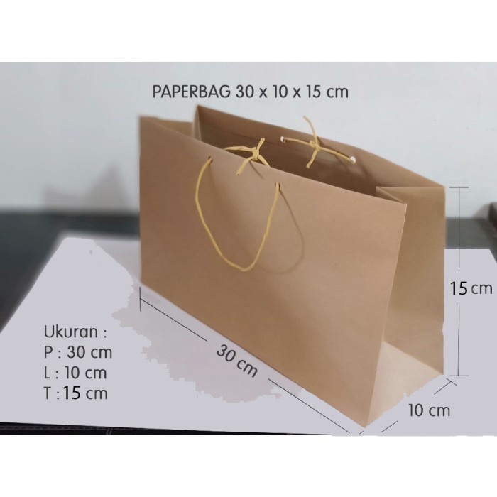 

Paperbag / shopping bag / tas kertas polos 30x10x15