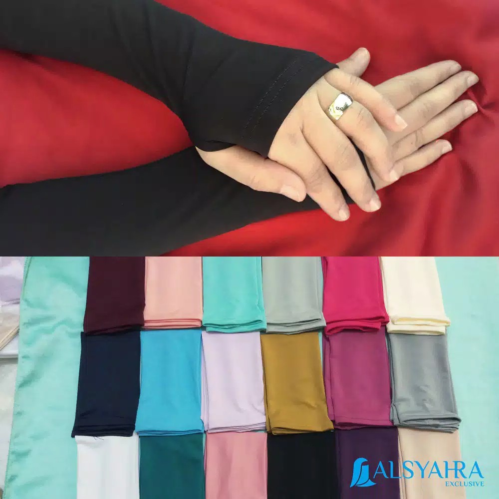 Alsyahra Grosir Simple Syari Manset Handsock Jempol Polos Premium