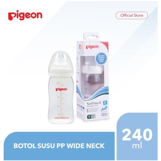 Pigeon Botol Susu Wide Neck 240ml Nipple Peristaltic Plus Anti Kolik Dot Bayi Anti Colic