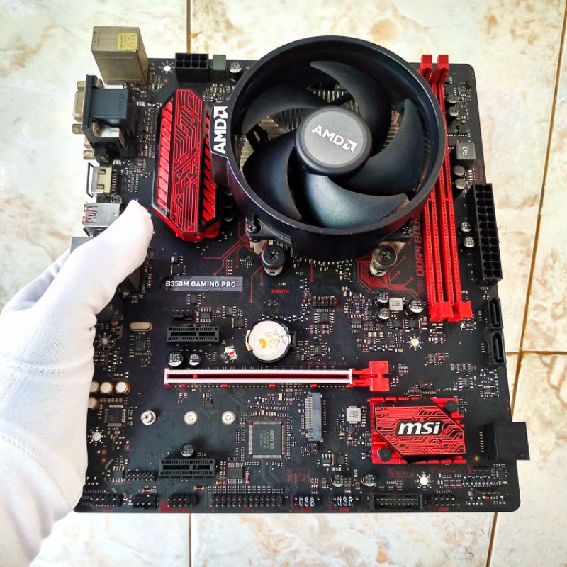 amd ryzen 3 1200 dan msi b350m gaming pro fullset