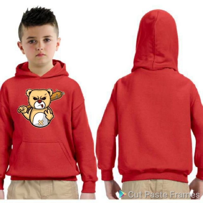 Jaket anak hoodie loogo FF keren 3d polosan