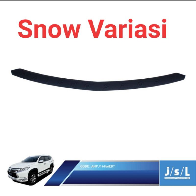 List Kap Mesin All New Pajero Sport 2016 2018 Hood Molding Emboss Hitam Chrome