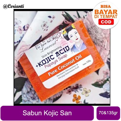 Laurent Kojic Acid Pepaya Soap 70gr - 135gr Bukan Kojie San