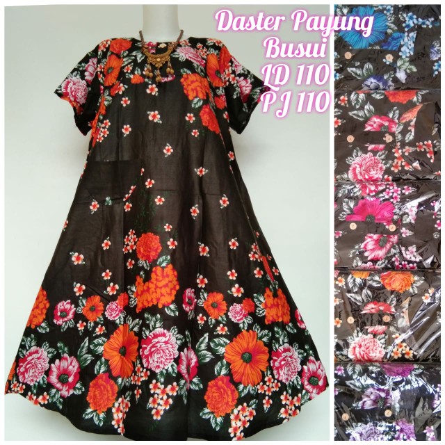 Daster Payung Busui Motif Bunga Rumput Daster Batik Bahan Rayon Solo Adem Nyaman Dipakai