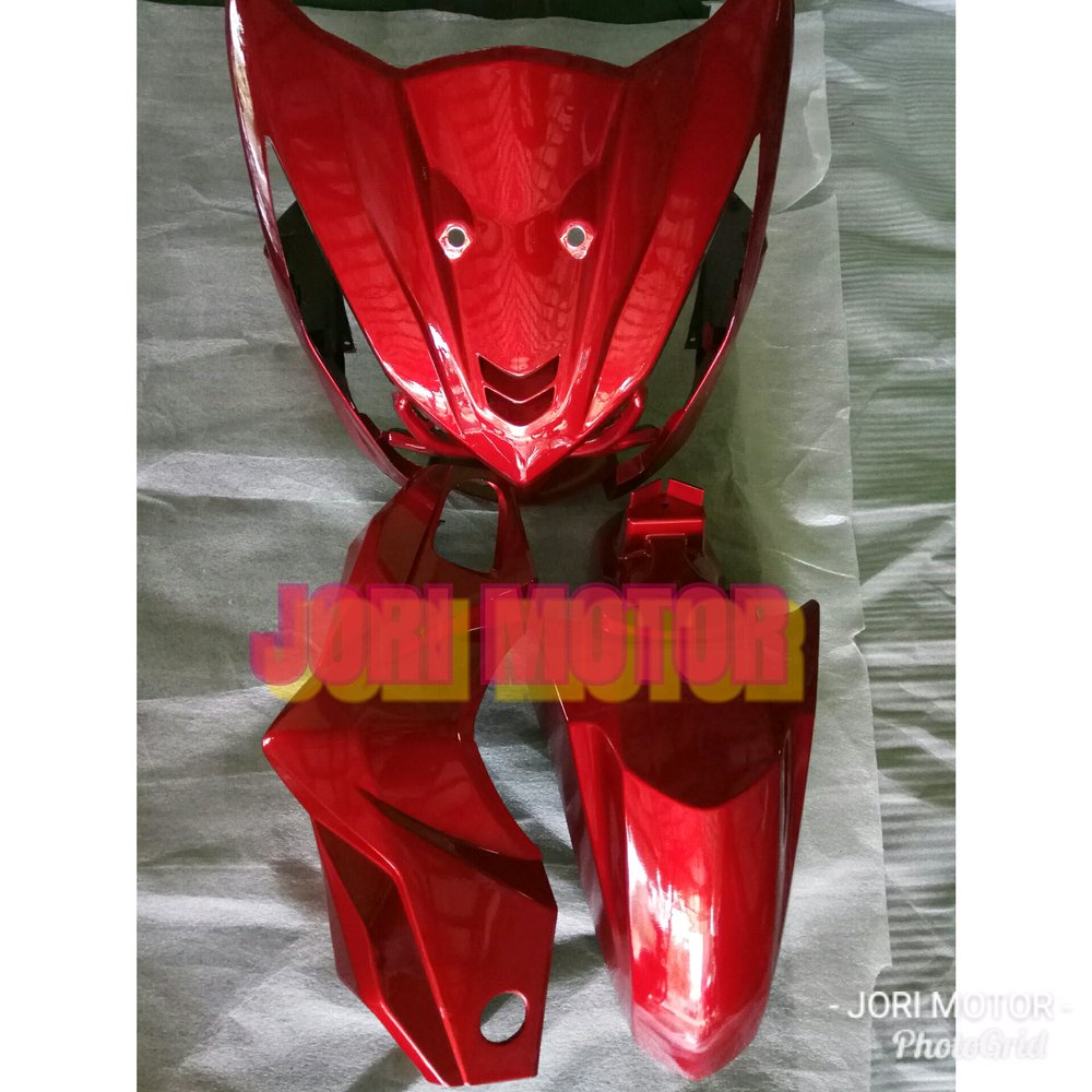 Cover body depan tameng dasi spakbor dan batok kepala beat fi merah 2013 2014 2015