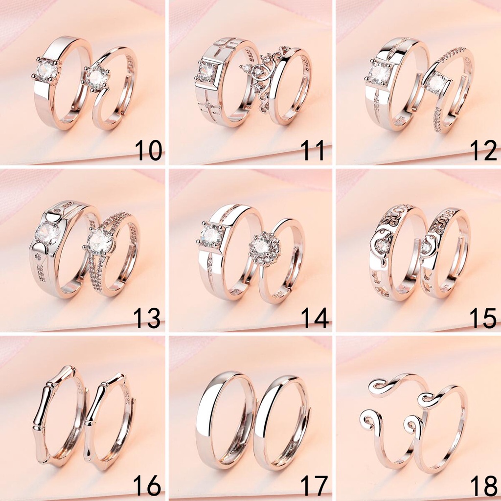 Cincin silver 925 Gaya Korea Italia Untuk Pasanganpriawanita