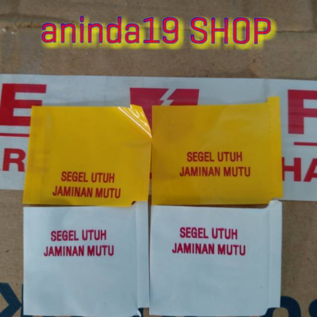 

Segel utuh jaminan mutu produk ( plastik )