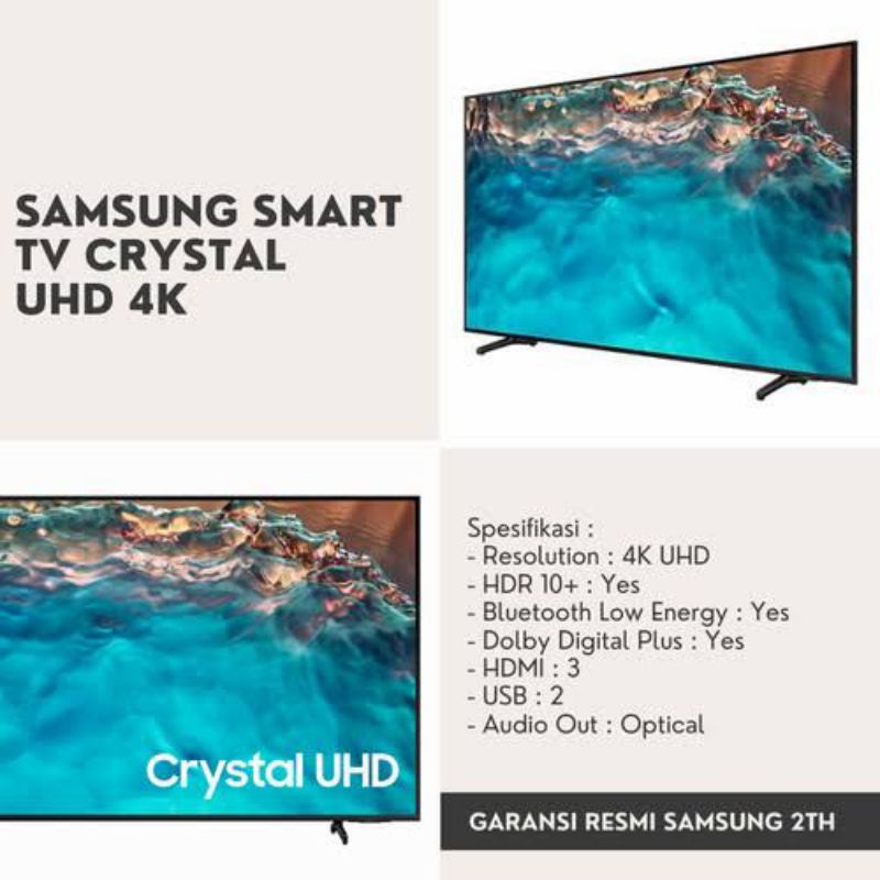 SAMSUNG UA50BU8000 CRYSTAL UHD 4K SMART TV 50 INCH 50BU8000 NEW 2022-2