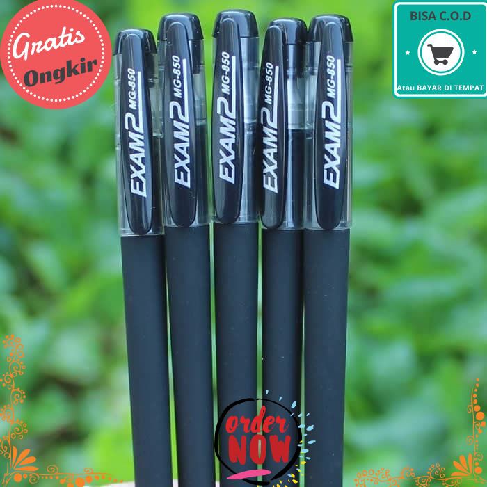 

COD 192 Pena pen Pulpen Bolpen Ballpoint Gel Tinta hitam Gel Pen 0.5 isi 12pcs Mg-850 Pena Gel