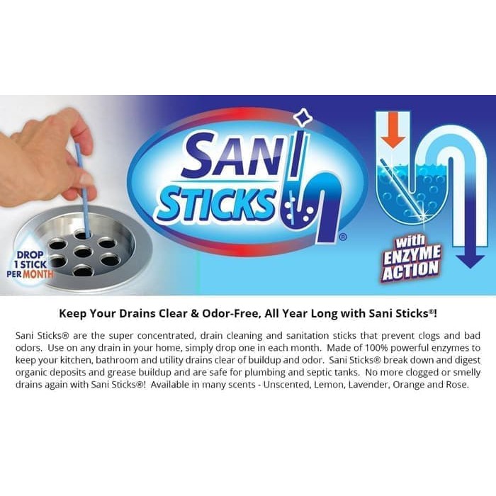 Sani stick drain utk WC stik pewangi penghilang bau pembersih pipa air