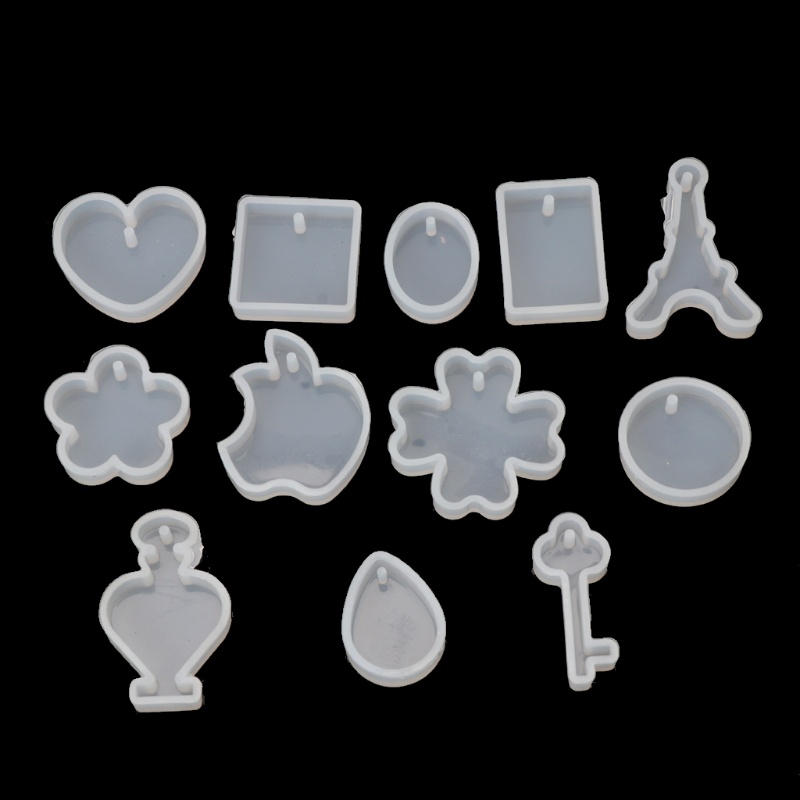 SIY  12pcs Silicone Jewelry Mold Resin Making Pendants Necklace Bracelet Earrings DIY