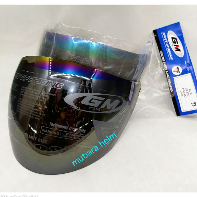 Kaca helm GM evolution pelangi original