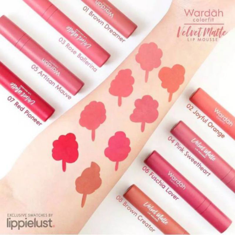 WARDAH COLORFIT VELVET MATTE LIP MOUSE ORIGINAL lipcream Wardah VELVET lipstik Wardah COLORFIT