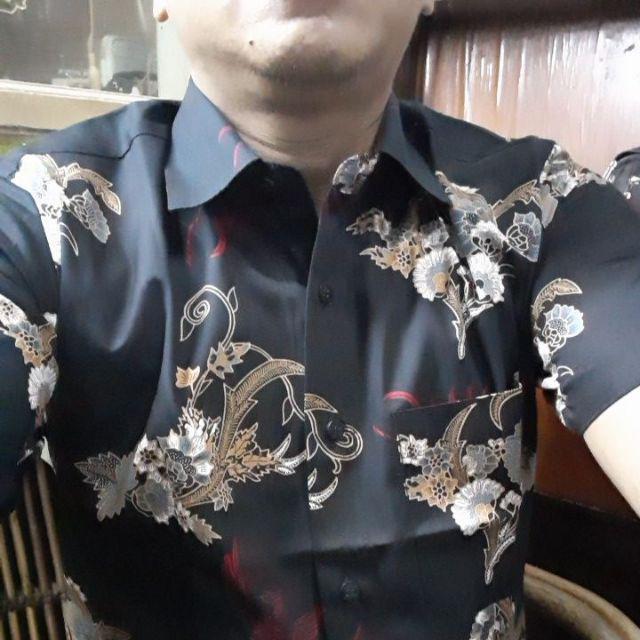 Kemeja Batik Pria Lengan Pendek Bs45 Katun Modern Dixmont Semi Slimfit Premium