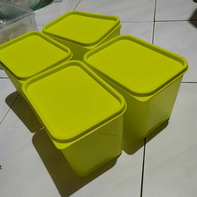 Cpm Tifany Storage Set Of 4 Pcs Hijau Lemon/ Toples Plastik/ Toples Kerupuk