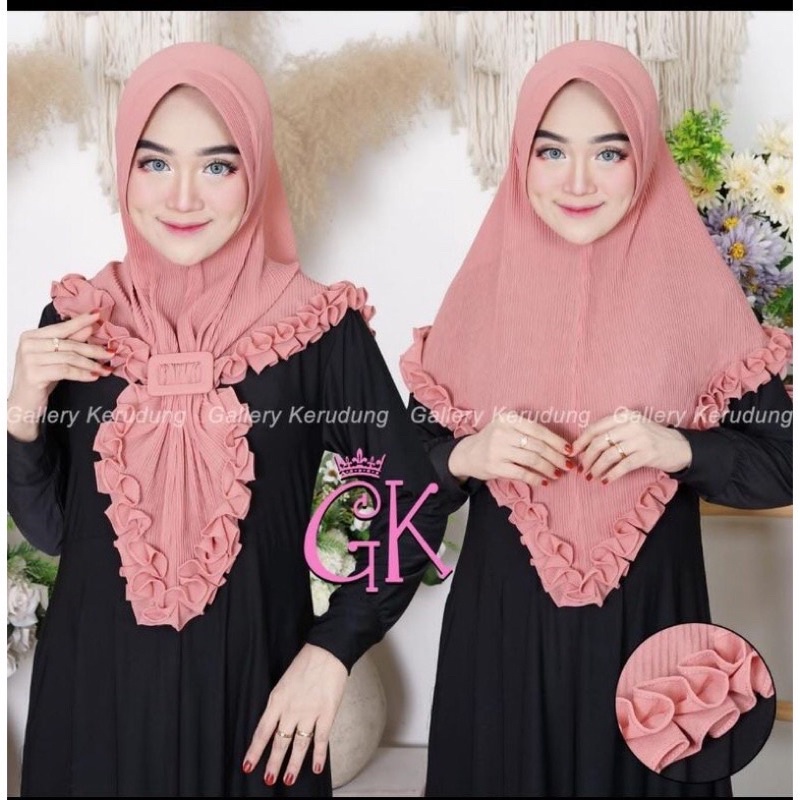 HIJAB JILBAB KERUDUNG BERGO REMPEL GOTIK GESPER PLISKET JERSEY SUPER