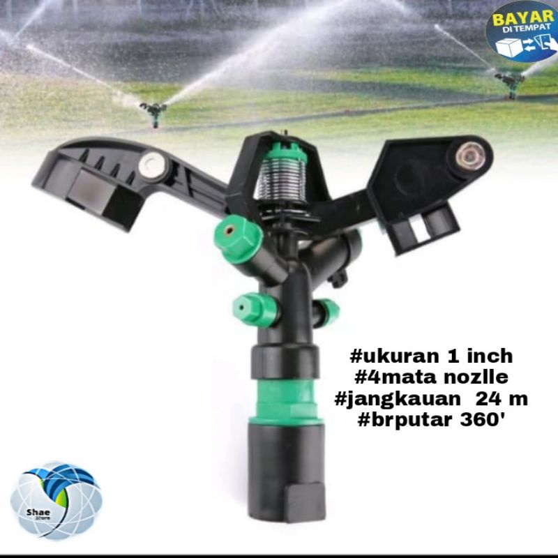 Sprinkler Pertanian Sprinkler Big Gun Impact PVC 1 Inchi Alat Irigasi Pertanian Taman Kebun shaestore15