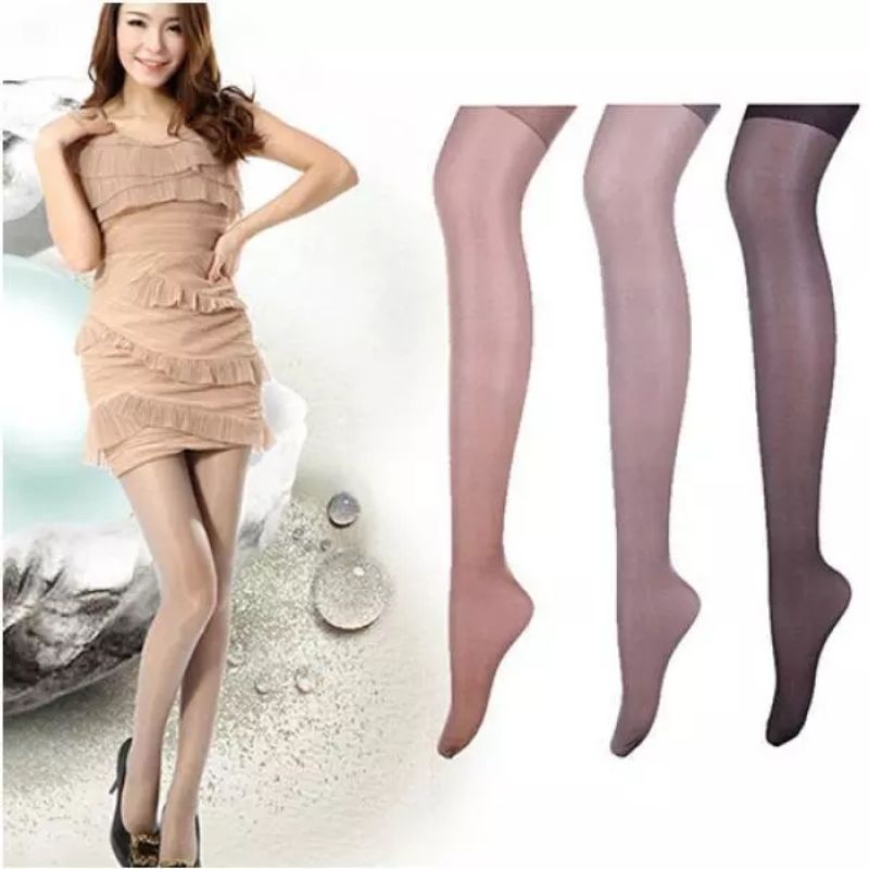 Stoking Wanita Sepaha Warna Kulit dan Hitam Stocking Kulit Sepaha Transparan Kaos Kaki Stocking Paha