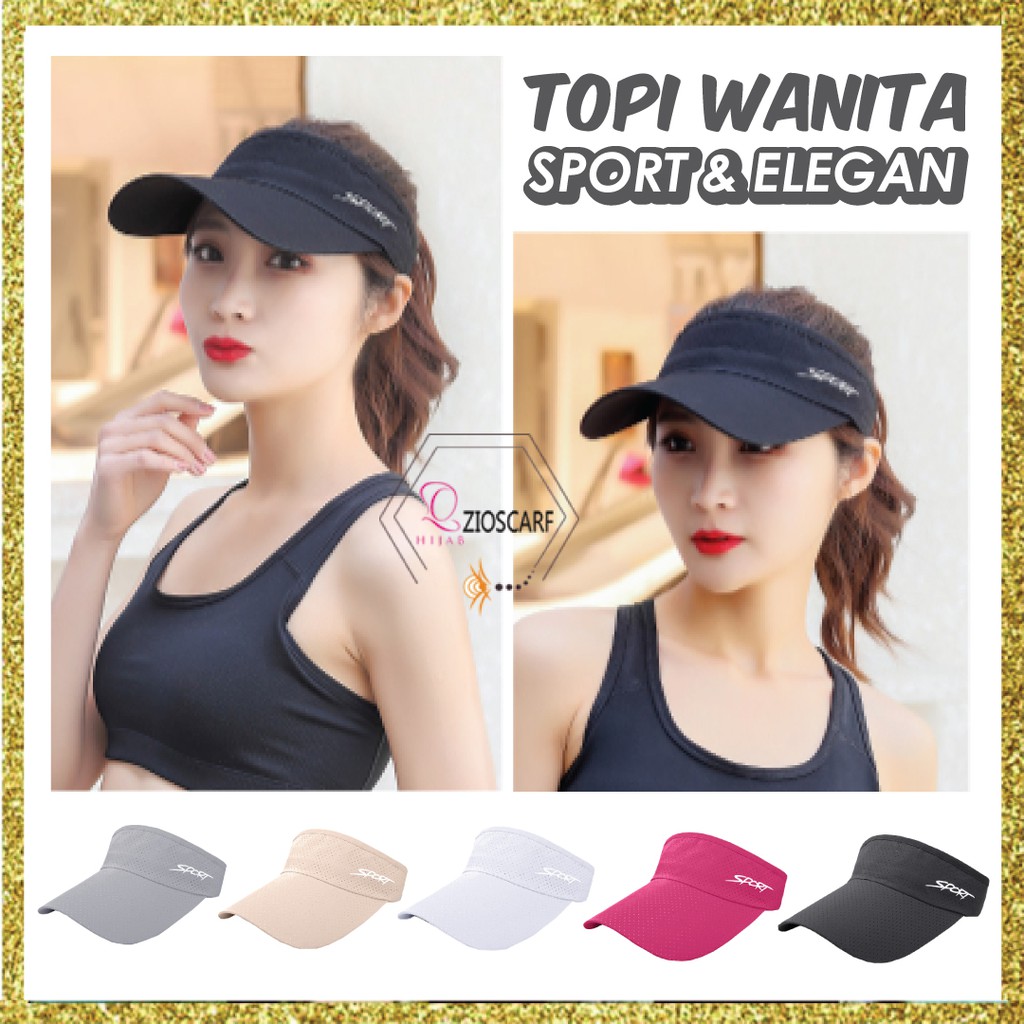 TOPI SENAM PANTAI GOLF SPORT SEPEDA AEROBIC SUMMER TENNIS TENIS RAJUT PELINDUNG UV RAJUT WANITA ZE11