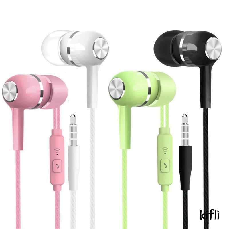 Macaron Color Wire Control,Headphone Headphone Peredam Kebisingan,Dengan Mikrofon 3.5MM