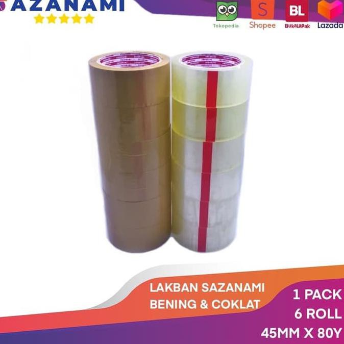 

L4angsung Proses$|Lakban Bening 2" Inch 80Y Yard Sazanami Opp Tape Isolasi Selotip |rekomended,.,.