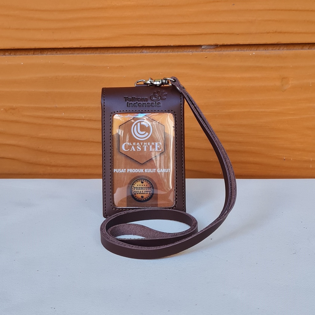 

Id Card Kulit Holder Logo Telkom Emboss Custom Leather Castle