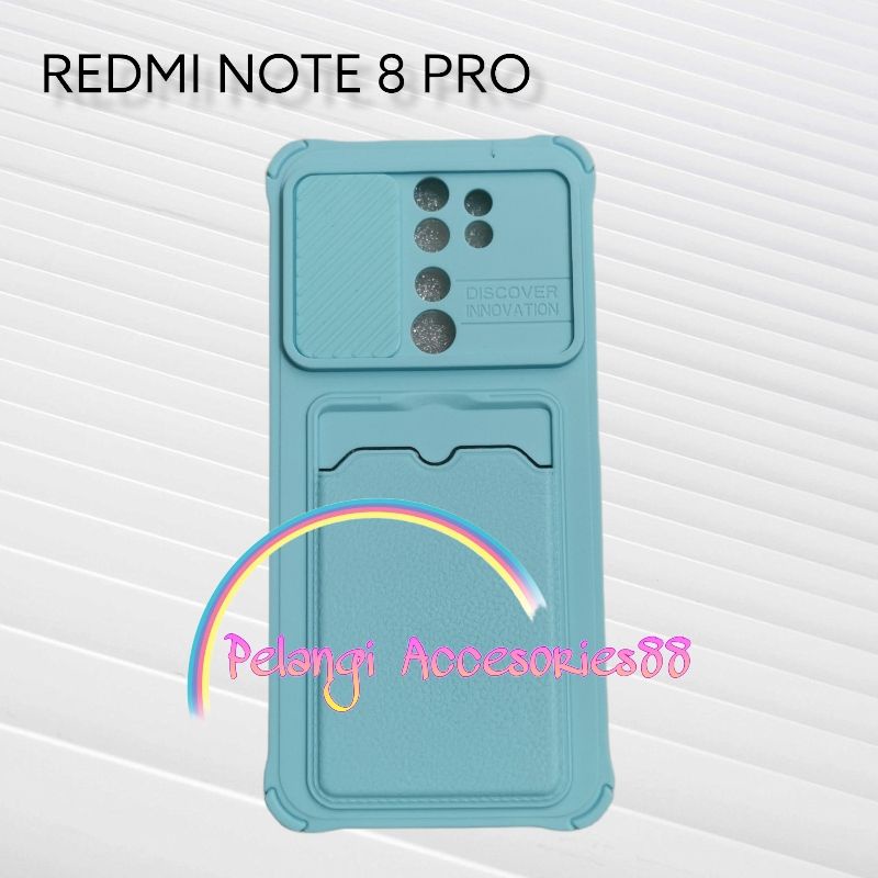 CASE REDMI NOTE 8 PRO SOFTCASE SLEDING WARNA WARNI SLOT CARD