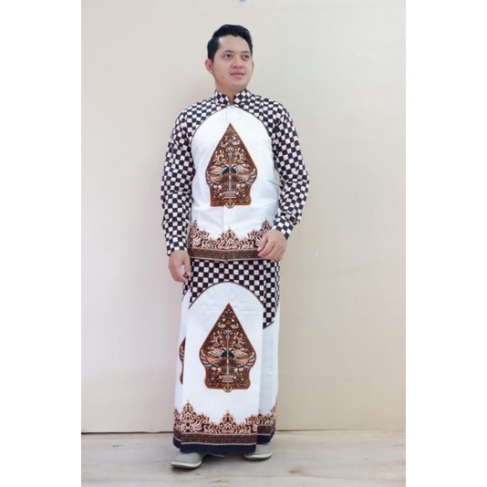 Setelan sarung dan kemeja Pria/Kemeja Pria Masa kini/Batik trendy