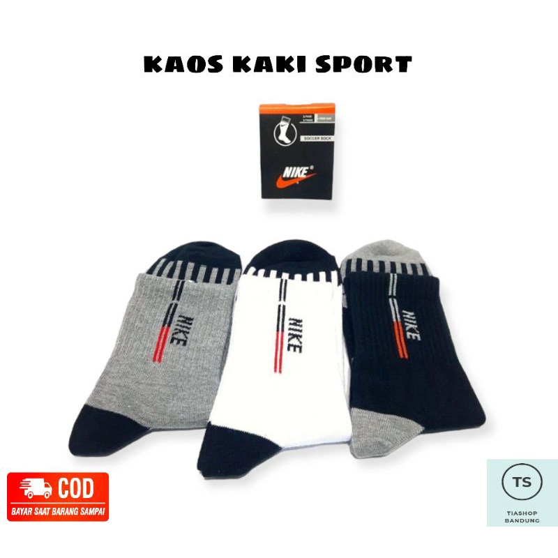 Kaos Kaki Olahraga Tebal NK || Kaos Kaki Sport Pria dan Wanita Kekinian