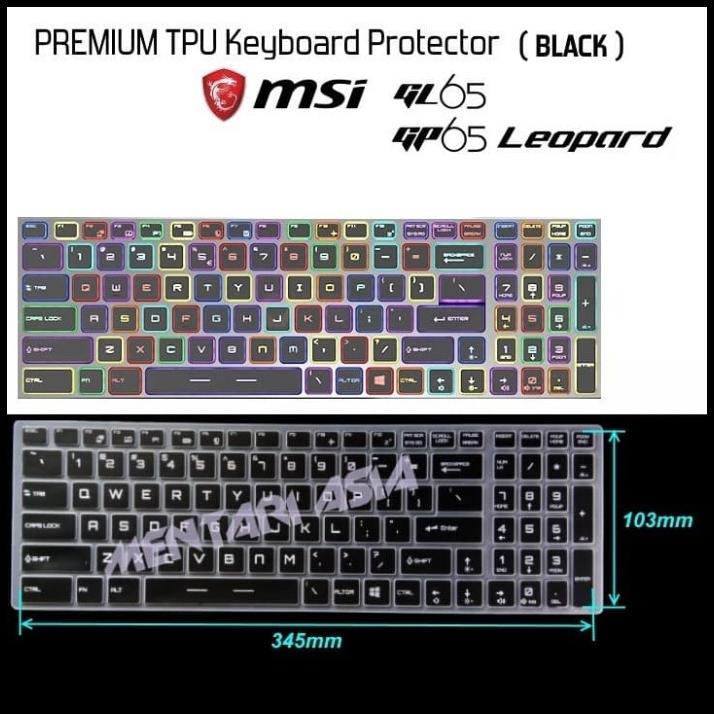 Keyboard Protector Msi Gl65 Gp65 Leopard - Premium Tpu Black