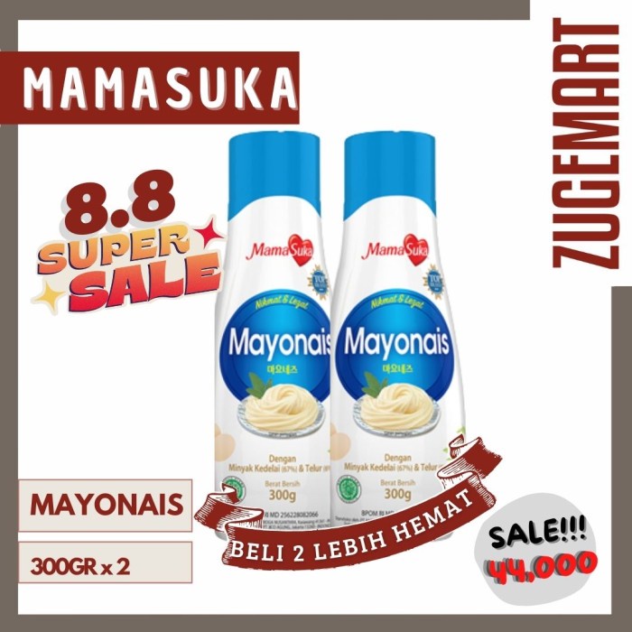 

Paket Special 8.8 Mamasuka Mayonaise/Mayones/Saos Mayo 300gr -2Pcs
