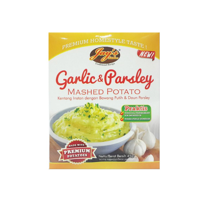 

JAY'S MASHED POTATO GARLIC & PARSLEY 45 GR kentang instant bawang