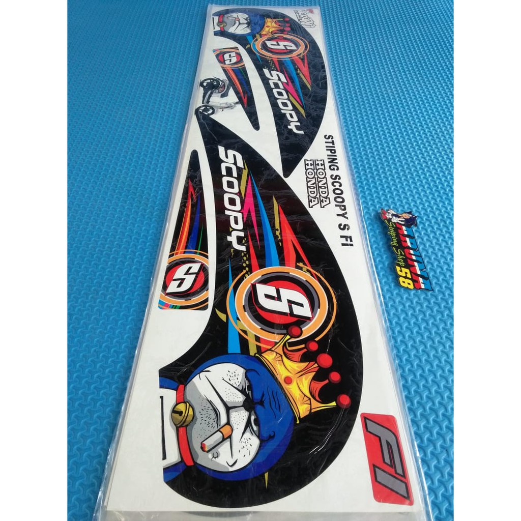 Striping Sticker Lis Motor Variasi Motor Scoopy  F1 Kartun 