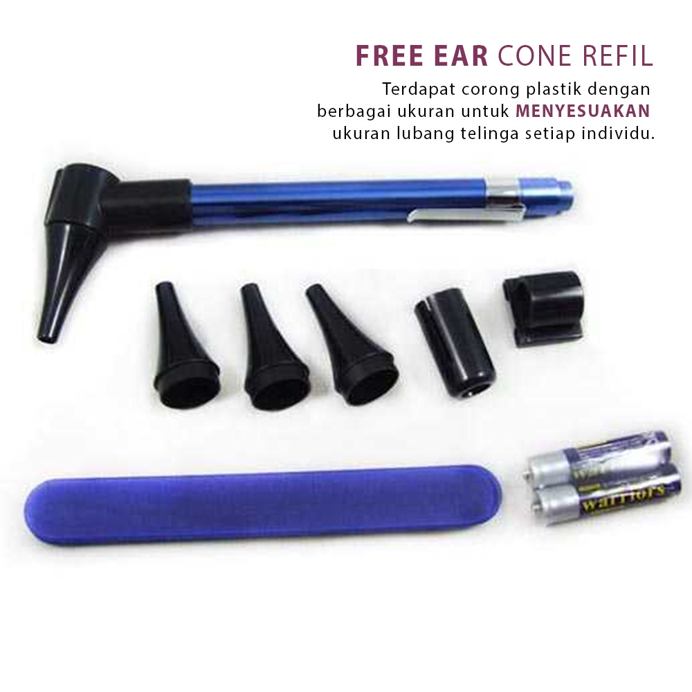 FREE Earpick Alat Pemeriksa Telinga Tht Kaca Pembesar Telinga Dengan Senter