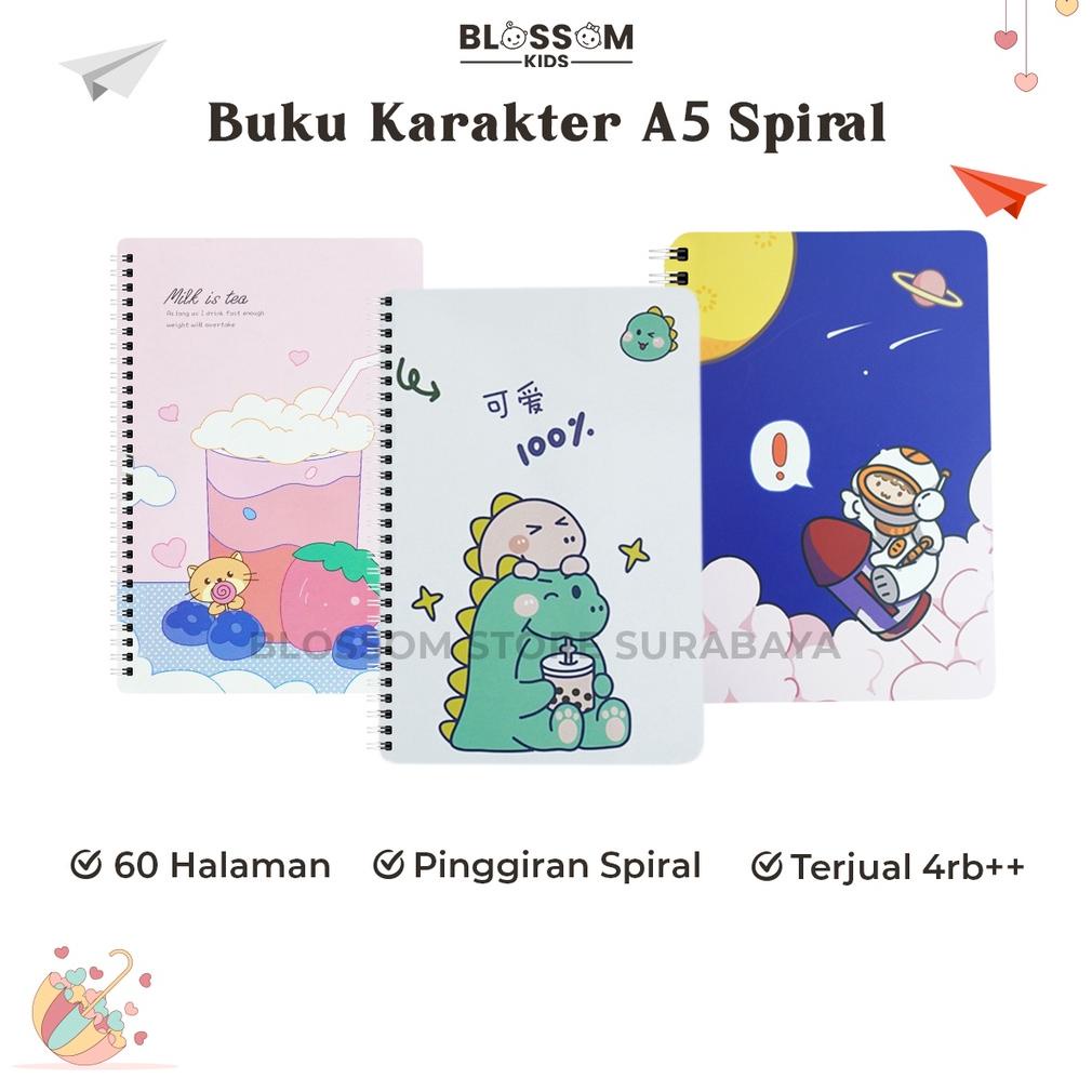 

((BISA COD)) Buku Tulis Spiral A5 Buku Binder Motif Impor - Blossom Kids