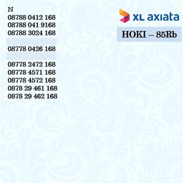 Nomor cantik XL axiata 4G kartu perdana nomer HOKI 168 4G Ready