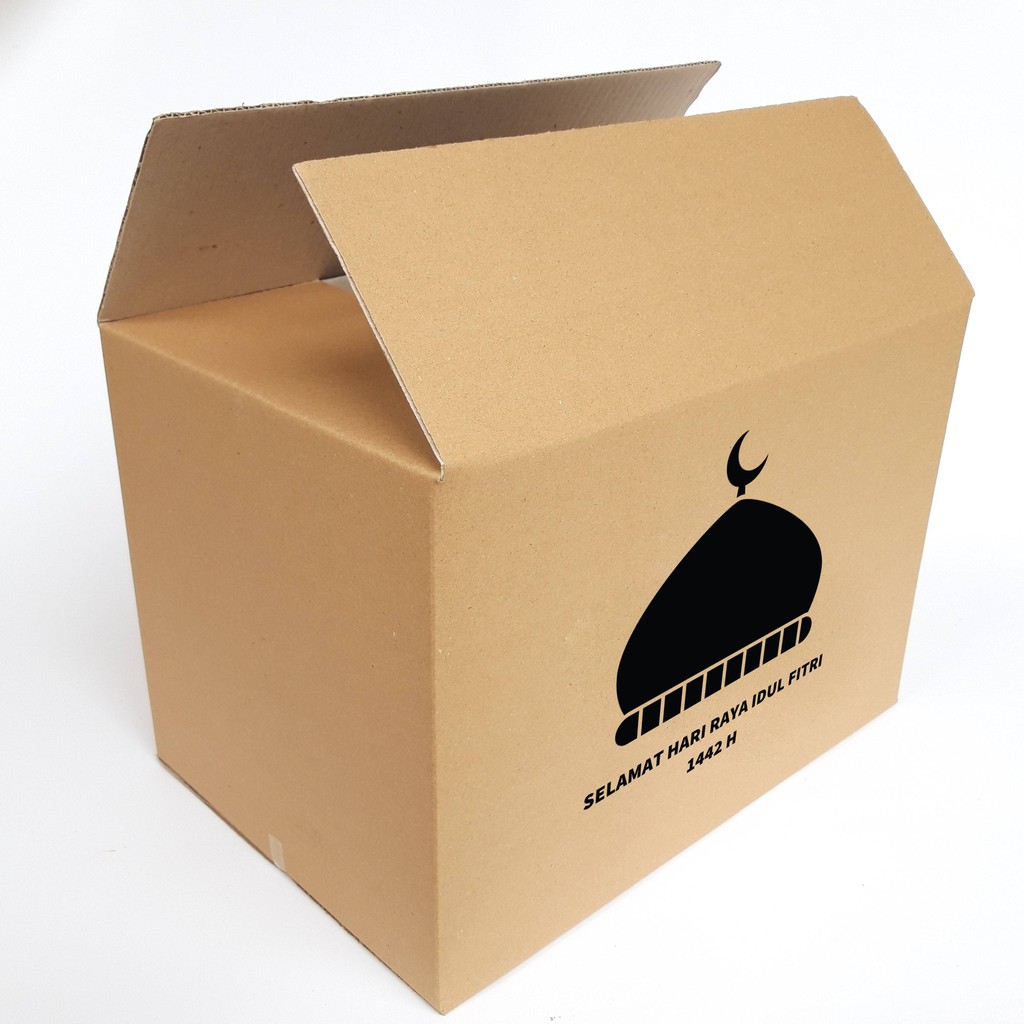 

Kardus Parcel Lebaran Ukuran 40 x 25 x 25 Kardus Standar Polos Sablon Hampers Lebaran