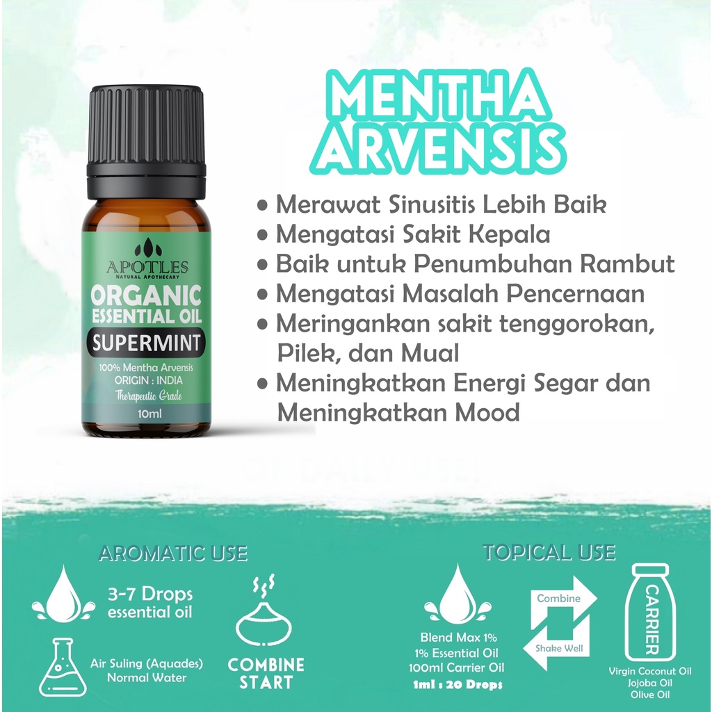 Supermint Menthol Essential Oil - Minyak Aromaterapi Menthol 10ml