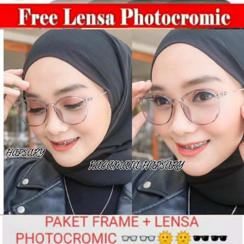 FRAME KACAMATA WANITA OVAL TRENDY 2125 | KACAMATA MINUS | KACAMATA ANTI RADIASI | LENSA PHOTOCROMIC