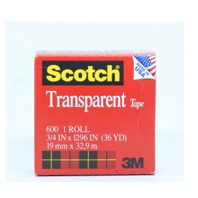 

Scotch 3M Transparent Tape Serbaguna Daya Rekat Kuat 3/4 in x 36Y 600