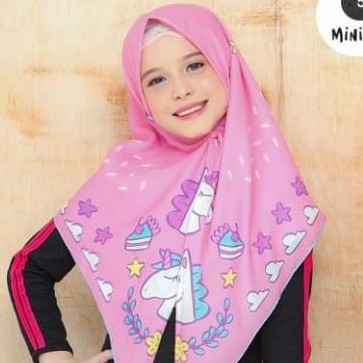 Kerudung Motif Jilbab Anak Lucu  [ Harga Grosir ] Bahan Voal Hijab Anak Perempuan Voal Motif Murah